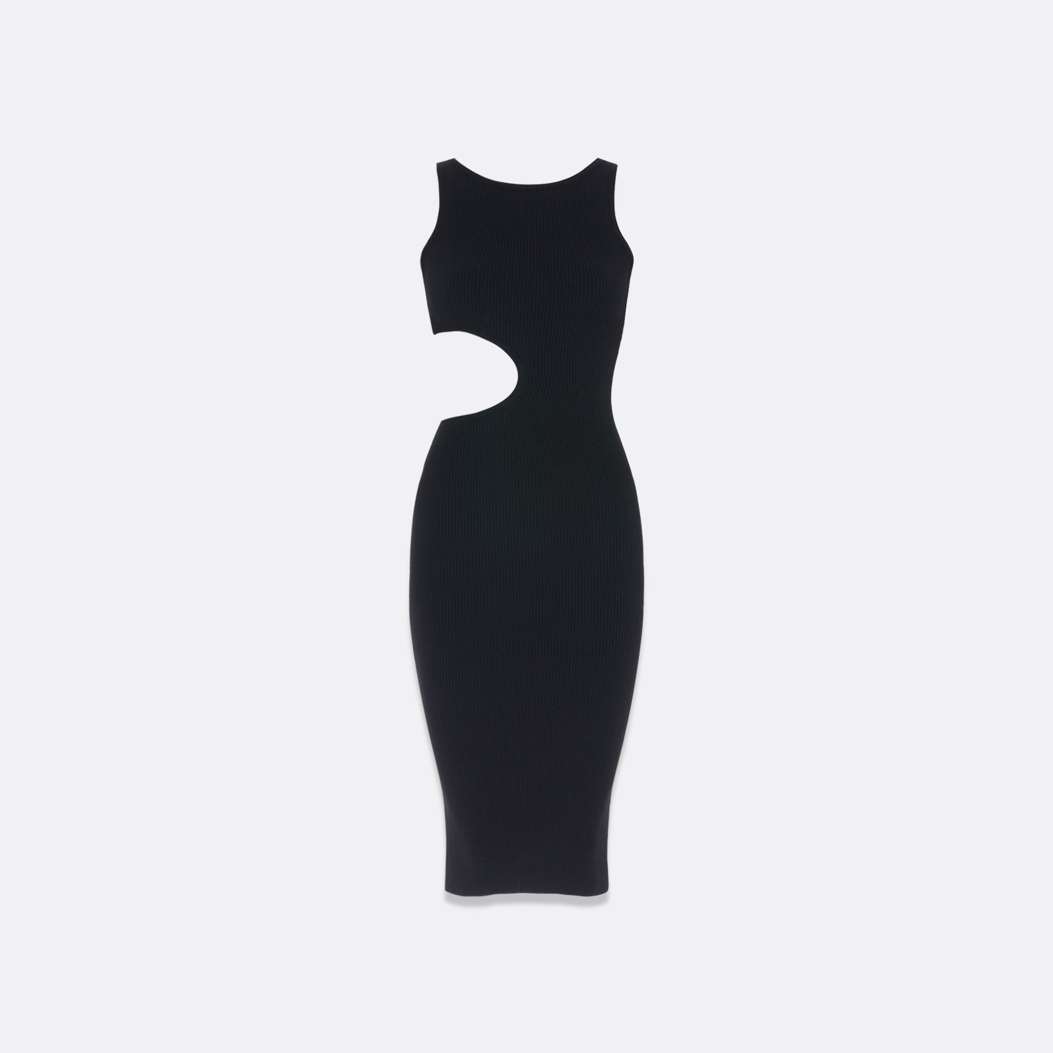 CUT OUT KNITTED DRESS Black / S