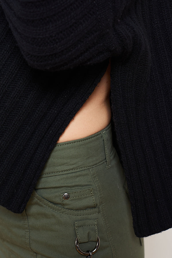 BLACK CROPPED JUMPER - Faith Connexion