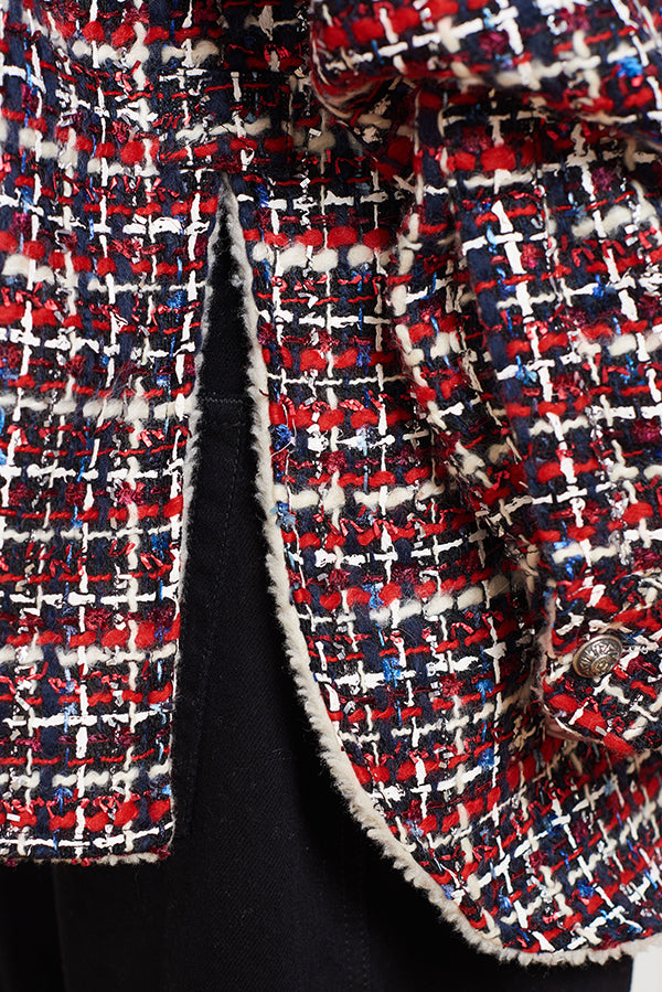 SHEARLING OVERSIZED TWEED SHIRT - Faith Connexion