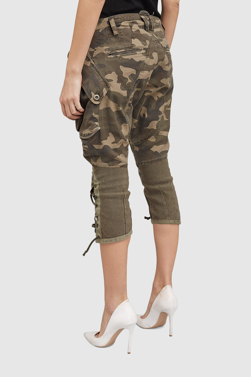 GREEN CAMO CARGO PANTS - Faith Connexion