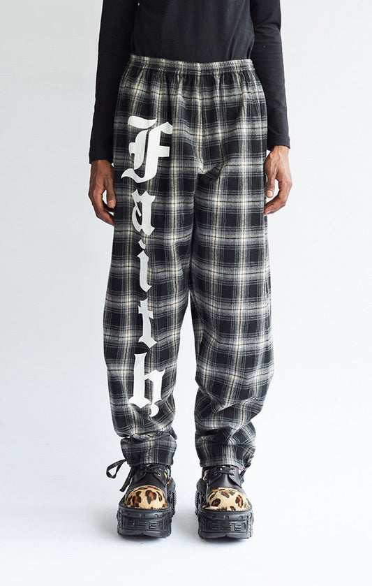 CHECKED OVERSIZED PYJAMA PANTS - Faith Connexion