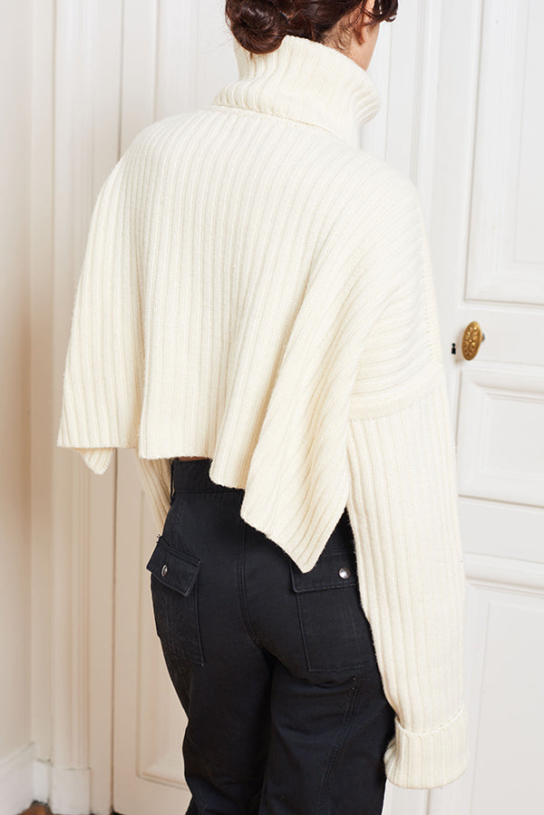 OFF WHITE CROPPED JUMPER IN BLACK - Faith Connexion