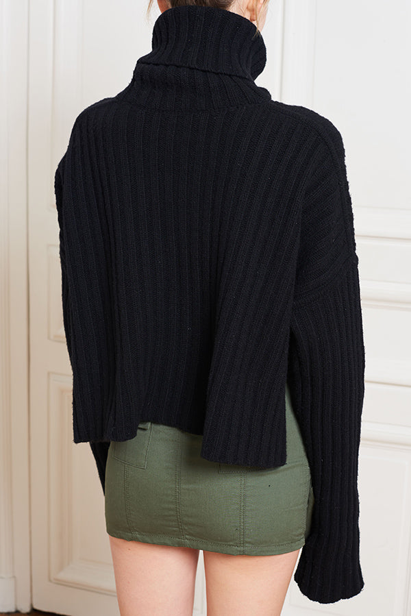 BLACK CROPPED JUMPER - Faith Connexion