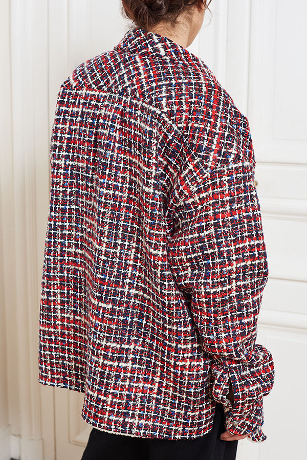 SHEARLING OVERSIZED TWEED SHIRT - Faith Connexion
