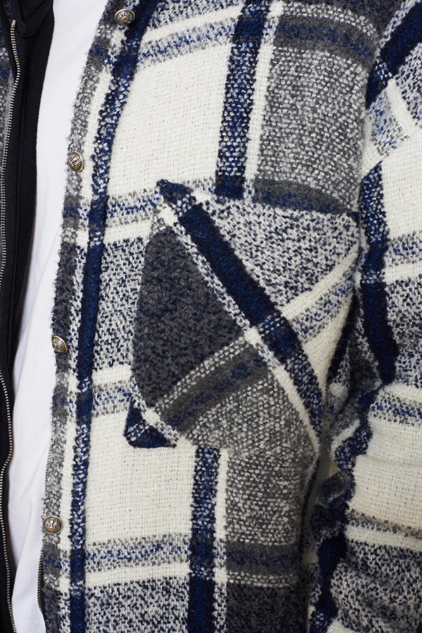 BLUE CHECK OVERSIZED SHIRT - Faith Connexion