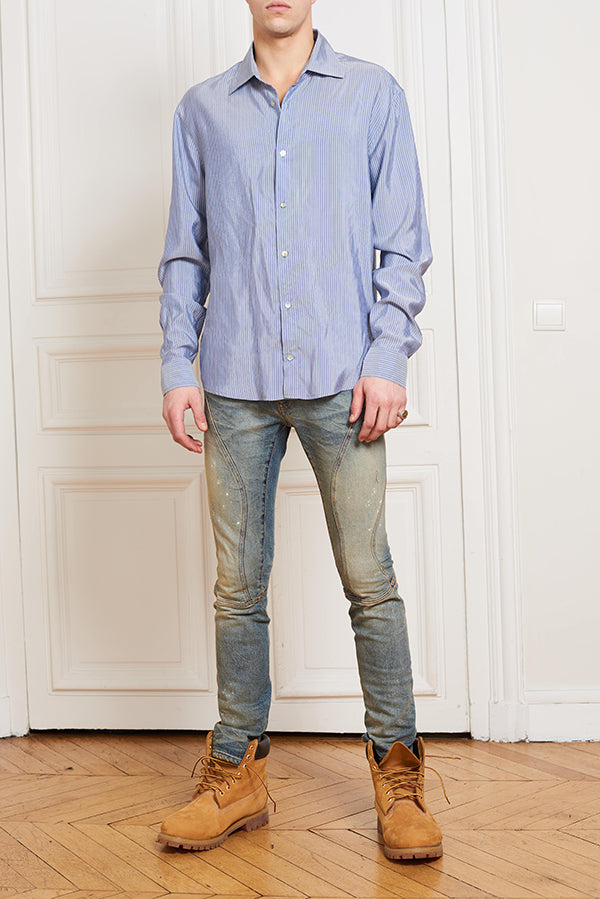 STRIPED POPLIN REGULAR SHIRT - Faith Connexion