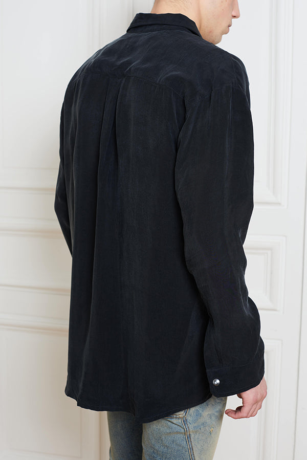 SILK NAVY SHIRT - Faith Connexion