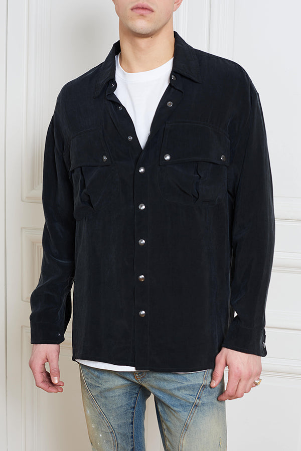 SILK NAVY SHIRT - Faith Connexion