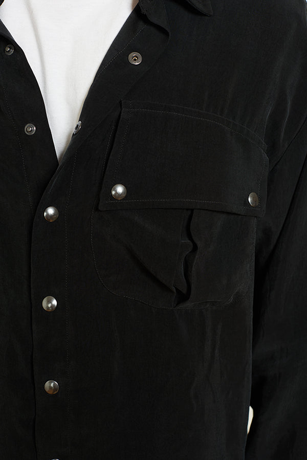 SILK NAVY SHIRT - Faith Connexion