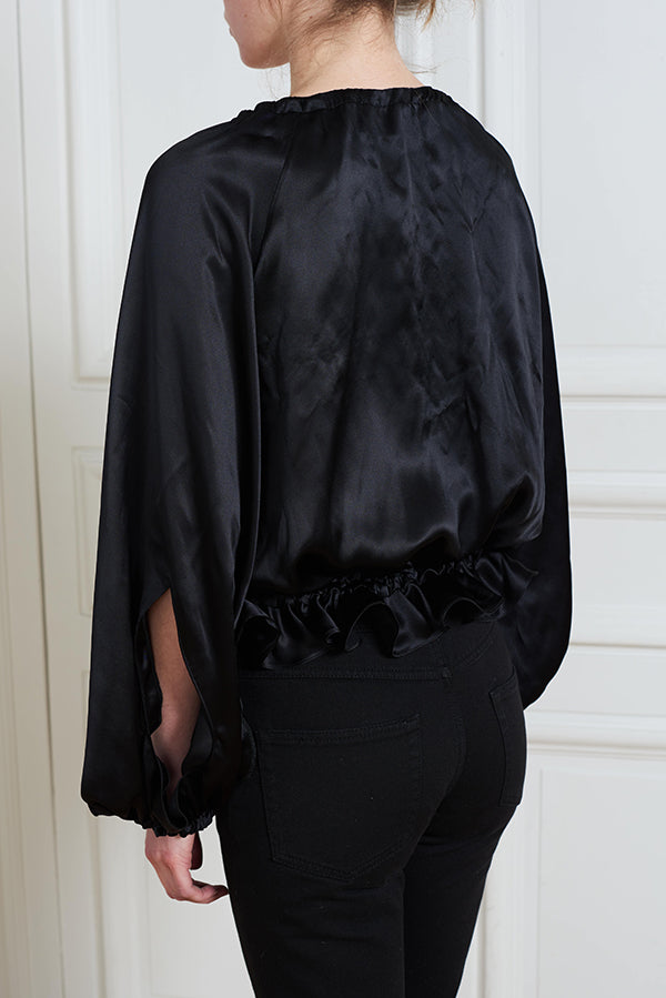 V-NECK SILK BLOUSE - Faith Connexion