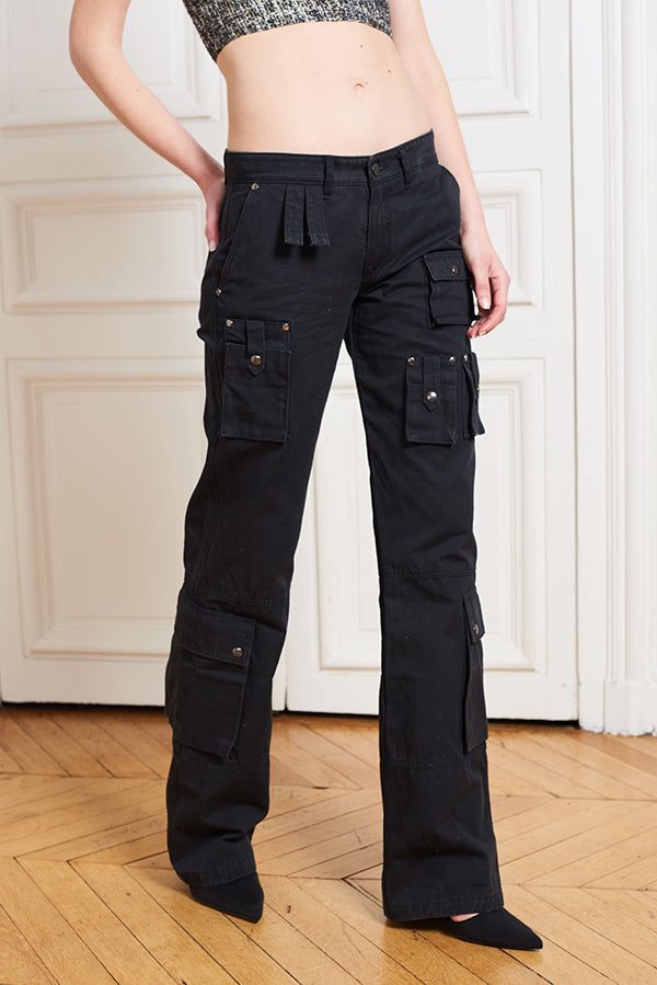 UTILITY CARGO PANT IN BLACK - Faith Connexion
