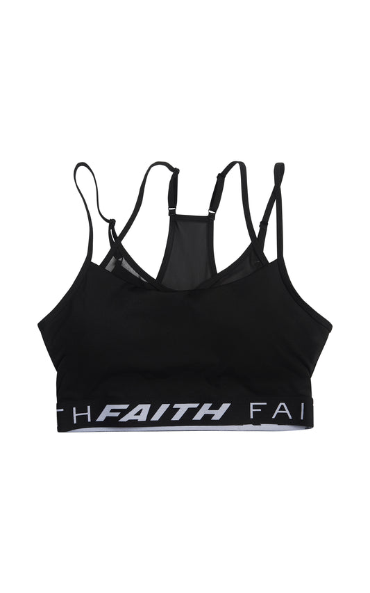 BLACK LETY STRAPPY SPORTS BRA TANK