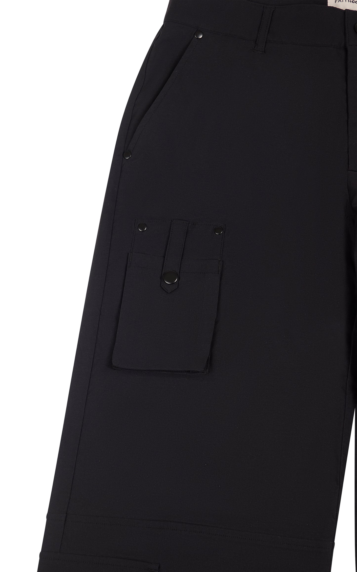 BLACK CARGO PANTS