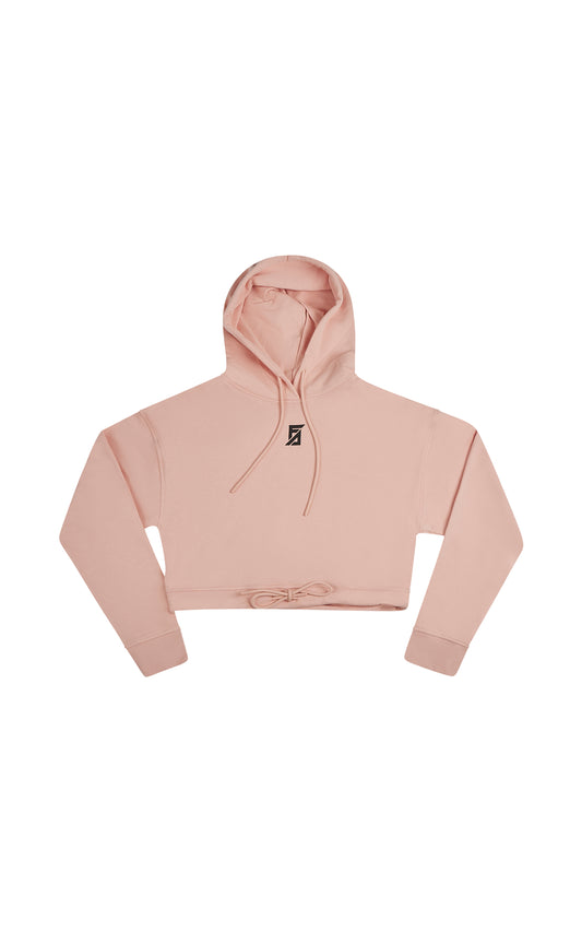 DUSTY PINK ERIKA LOGO CROPPED HOODIE