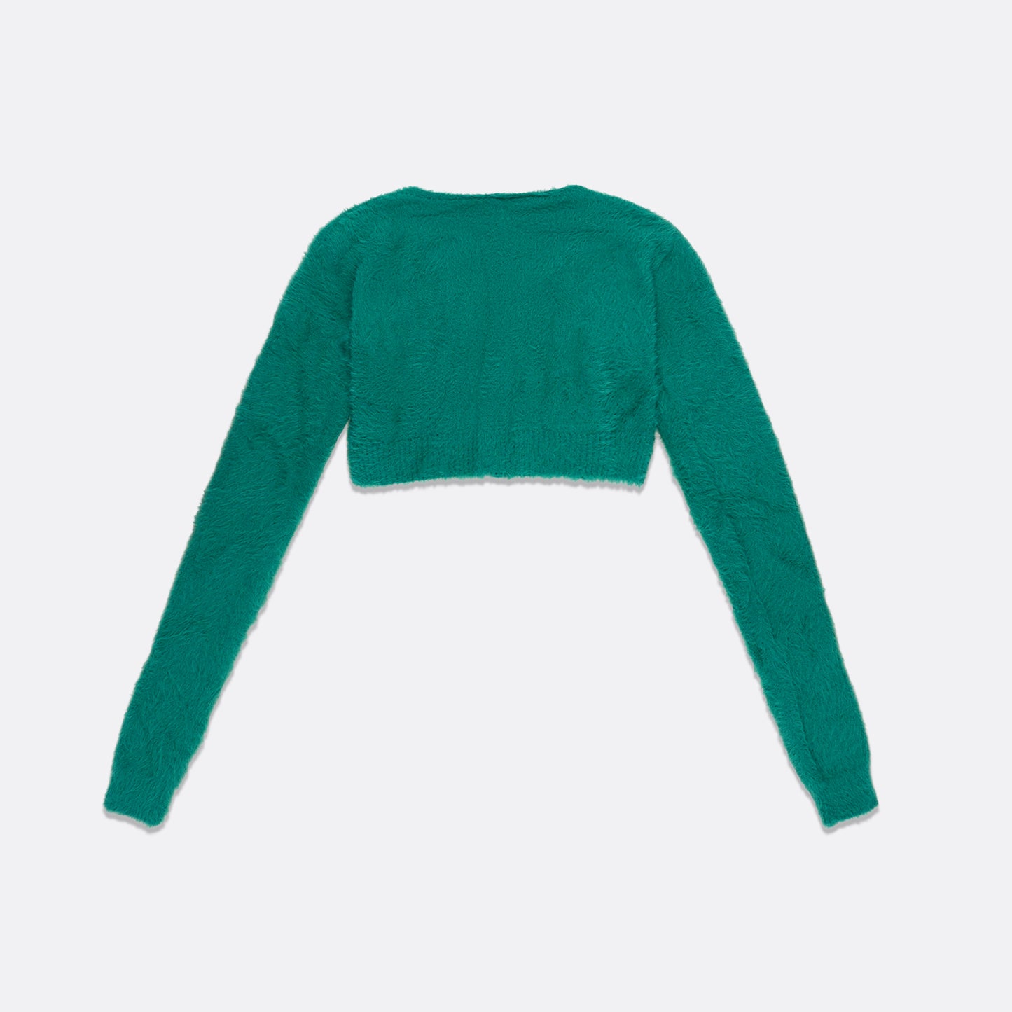 KNITTED HIGH COLLAR CROPPED CARDIGAN