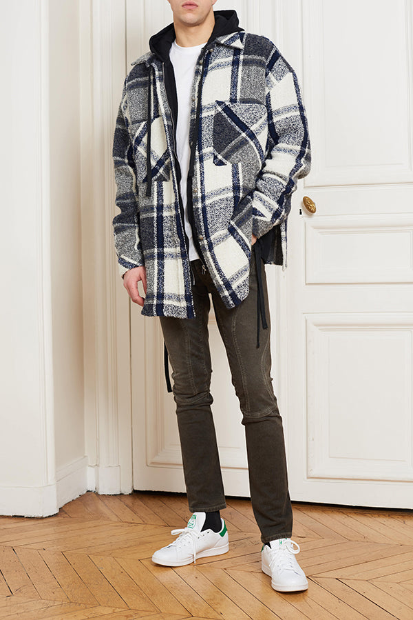 BLUE CHECK OVERSIZED SHIRT - Faith Connexion