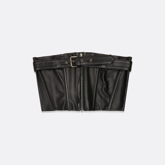 LEATHER BELTED CORSET