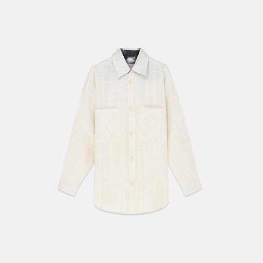 UNISEX OVERSIZED WHITE TWEED SHIRT