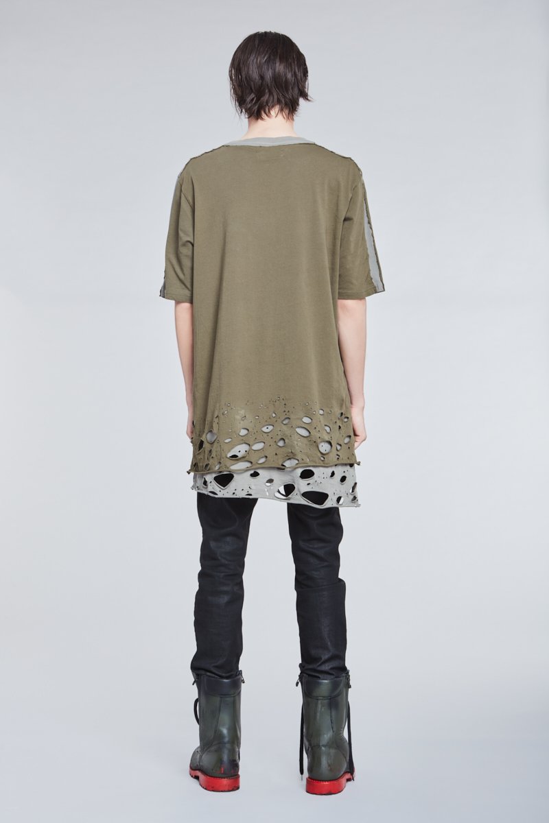 KAKI DISTRESSED T-SHIRT - Faith Connexion