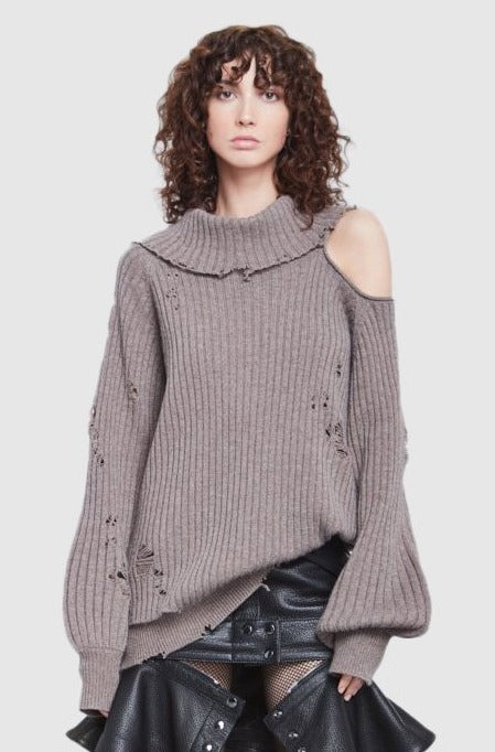 OVERSIZED DESTROYED SWEATER - Faith Connexion