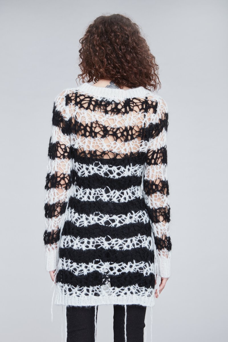 DISTRESSED OPEN SWEATER DRESS - Faith Connexion