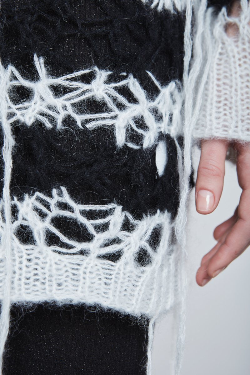 DISTRESSED OPEN SWEATER DRESS - Faith Connexion