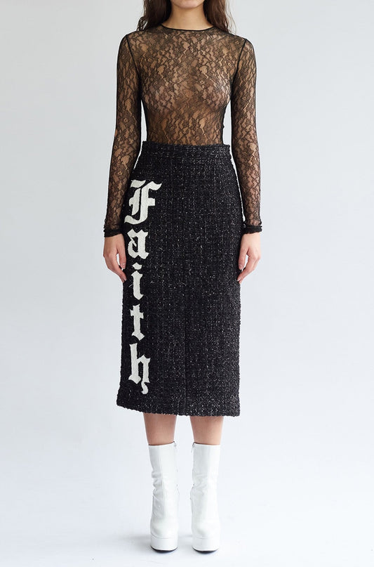 BLACK LACE BODYSUIT - Faith Connexion
